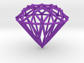Diamond Pendant in Purple Processed Versatile Plastic