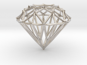 Diamond Pendant in Rhodium Plated Brass
