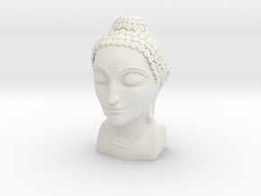Bust of Buddha in White Natural Versatile Plastic