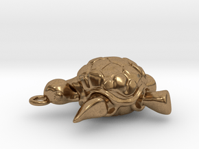 Sea turtle pendant in Natural Brass