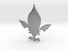 Fleur-de-lys pendant in Natural Silver