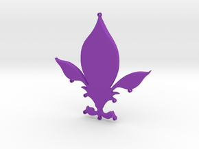 Fleur-de-lys pendant in Purple Processed Versatile Plastic