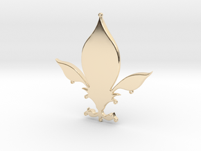 Fleur-de-lys pendant in 14k Gold Plated Brass