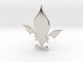 Fleur-de-lys pendant in Rhodium Plated Brass