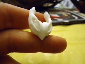 Amber's heart Pendant in White Natural Versatile Plastic