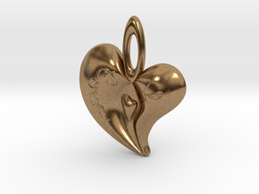 Heart Pendant1 in Natural Brass
