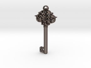 CosmicKey pendant  in Polished Bronzed Silver Steel
