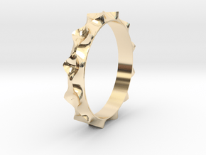 Curve  Pattern Ring- Size 6 in 14k Gold Plated Brass