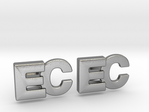 Monogram Cufflinks EC in Natural Silver