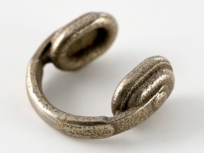 Headphones Cufflinks in Polished Bronzed Silver Steel