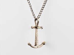Anchor Necklace - Authentic in Polished Bronzed Silver Steel