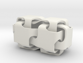 Double-cubes-2 in White Natural Versatile Plastic