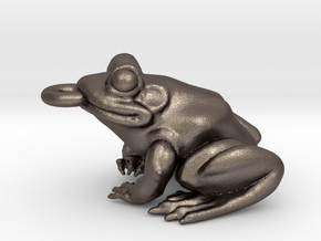Frog Pendant (chain not included) in Polished Bronzed Silver Steel