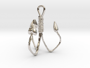 Hooked on love in Rhodium Plated Brass