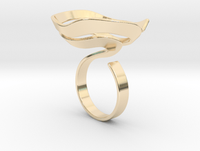Swirl ring - size 7 in 14k Gold Plated Brass