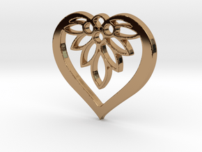 Flower of my Heart Pendant - Amour Collection in Polished Brass