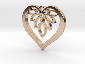 Flower of my Heart Pendant - Amour Collection in 14k Rose Gold Plated Brass
