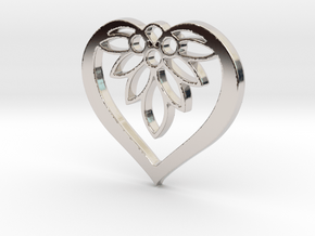 Flower of my Heart Pendant - Amour Collection in Rhodium Plated Brass