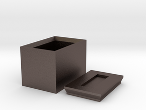Box For Screws in Polished Bronzed Silver Steel