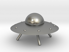 UFO with Landing Gear in Natural Silver