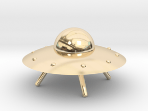 UFO with Landing Gear in 14K Yellow Gold