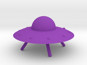 UFO with Landing Gear in Purple Processed Versatile Plastic