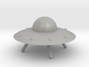 UFO with Landing Gear in Aluminum