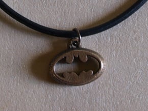 Batman Pendant in Polished Bronzed Silver Steel