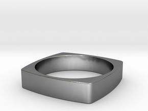 Square Ring in Polished Silver