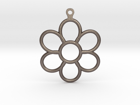 Share Your Smile With Me Sunflower Earrings (Big)  in Polished Bronzed Silver Steel