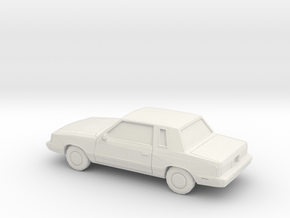 1/87 1985-89 Plymouth Reliant Coupe in White Natural Versatile Plastic