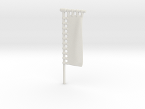 28mm/32mm Customisable Sashimono Flag Long in White Natural Versatile Plastic