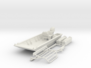 Flat Bottom Boat 01.  1:64 Scale in White Natural Versatile Plastic