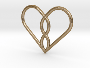 Infinity Heart Pendant in Polished Gold Steel