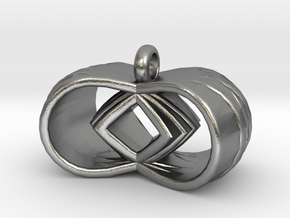 Tri-Infinity Diamond Pendant in Natural Silver