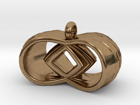Tri-Infinity Diamond Pendant in Natural Brass