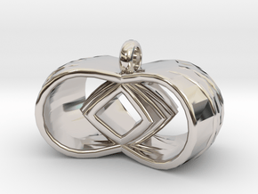 Tri-Infinity Diamond Pendant in Rhodium Plated Brass