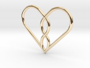 Infinity Heart Pendant in 14k Gold Plated Brass