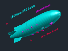 USS Macon 1/700th scale in White Natural Versatile Plastic