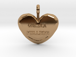 One in a Million Valentine Heart pedant in Polished Brass