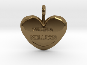 One in a Million Valentine Heart pedant in Polished Bronze