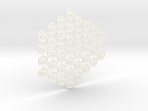 Culture Tokens (40 pcs) in White Processed Versatile Plastic