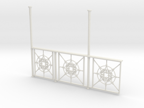 Observation Deck railing 1:20.32 scale in White Natural Versatile Plastic