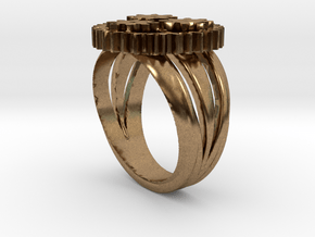 SteamPunk Ring BETA in Natural Brass