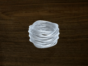 Turk's Head Knot Ring 6 Part X 3 Bight - Size 7 in White Natural Versatile Plastic