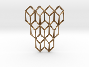 Tumbling Cubes Pendant in Natural Brass