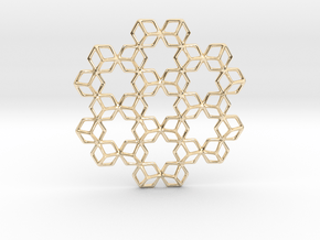 Hexagrammaton Pendant in 14k Gold Plated Brass