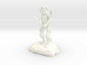 Saverok, the Bhaalspawn with Demon Armor and Sword in White Processed Versatile Plastic
