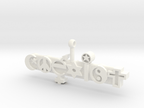 COEXIST, With Loop For Pendant in White Processed Versatile Plastic