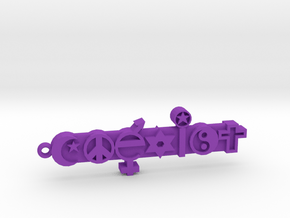 COEXIST, With Loop For Keychain in Purple Processed Versatile Plastic